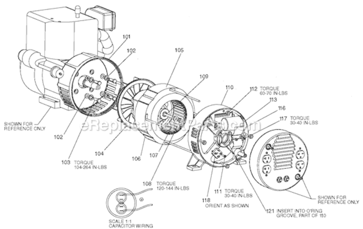 Page D Diagram and Parts List for H451CS-W Type 1 Porter Cable Generator